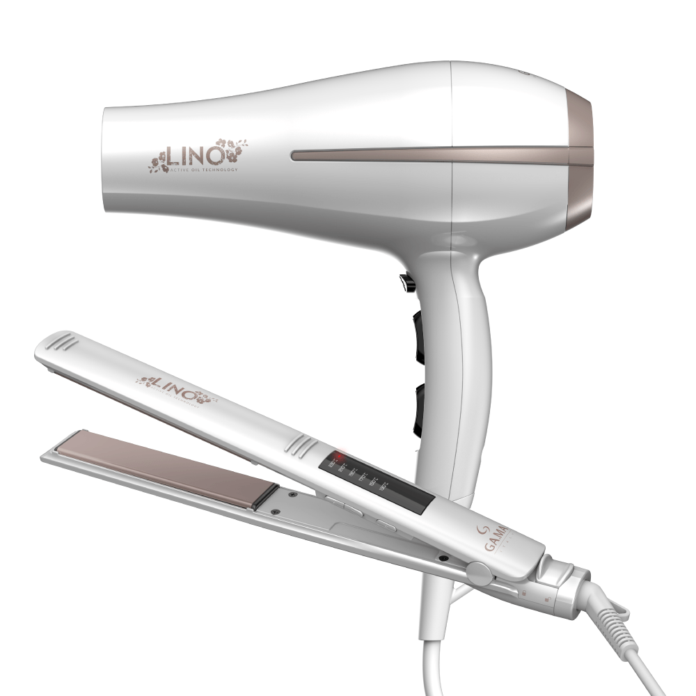 Set Ga.Ma Lino: Planchita Elegance Led + Secador Bora 2200w