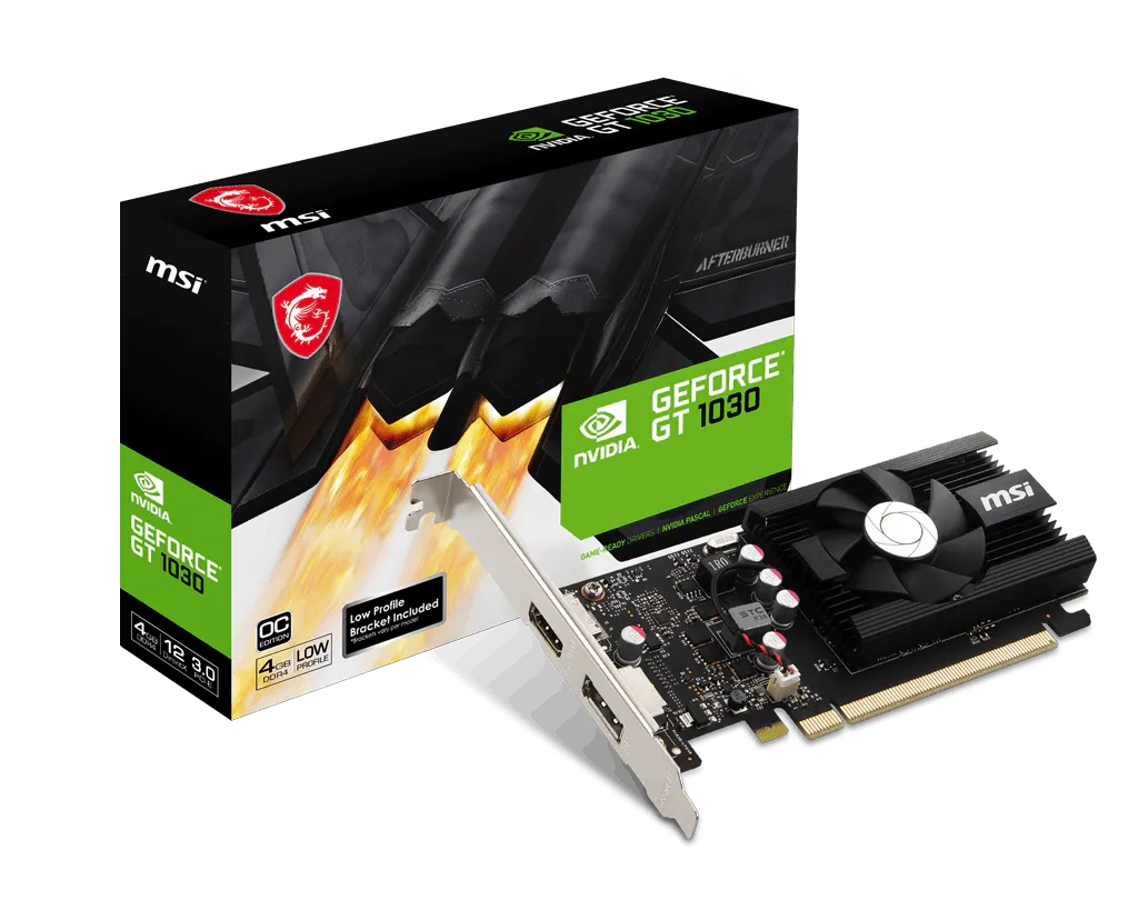 Placa de video Msi Nvidia GeForce GT1030 Low Profile DDR4 4GB GT 1030 4GD4 LP OC