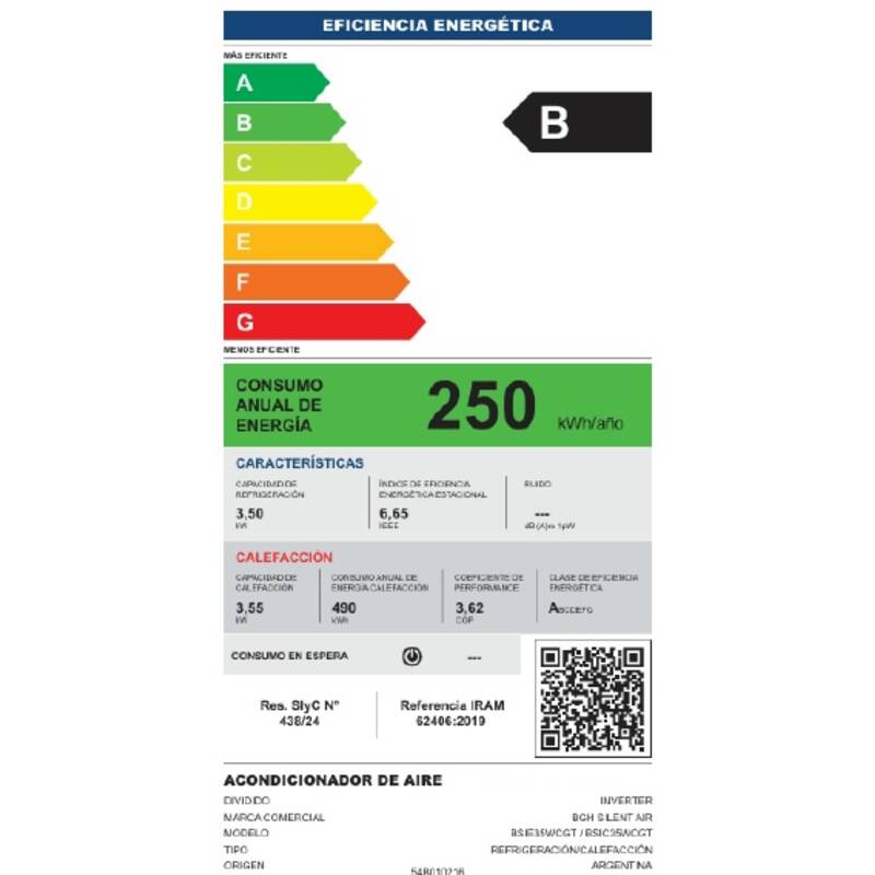 Aire Acondicionado Split Inverter Bgh Bsi35wcgt Frio/Calor 3010