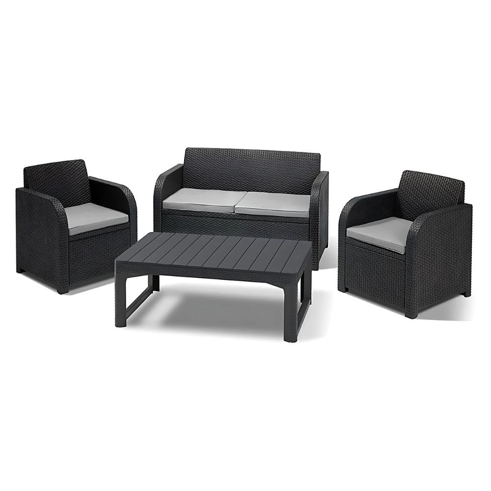 Conjunto Sillón + Sillas + Mesa Keter Lounge Set Carolina