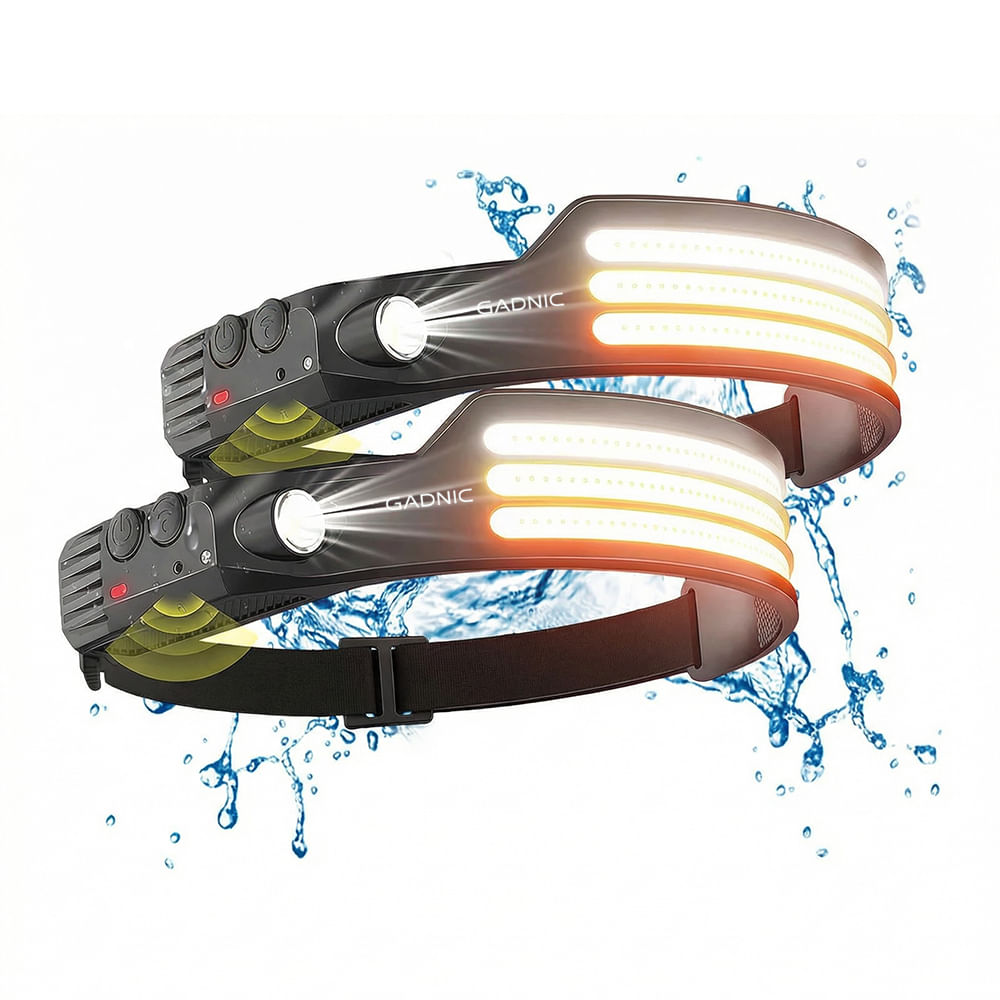 Linterna De Cabeza Gadnic LED T6 Recargable 250 Lumenes IPX4 Alcance 100 Metros
