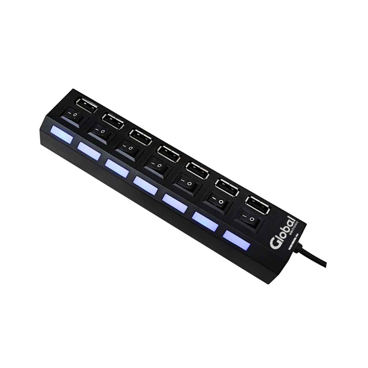 Hub USB 2.0 Global 7 Puertos con Interruptores LED