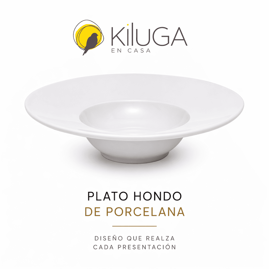 Plato Hondo Porcelana 30.5 cm Blanco Grande Profundo