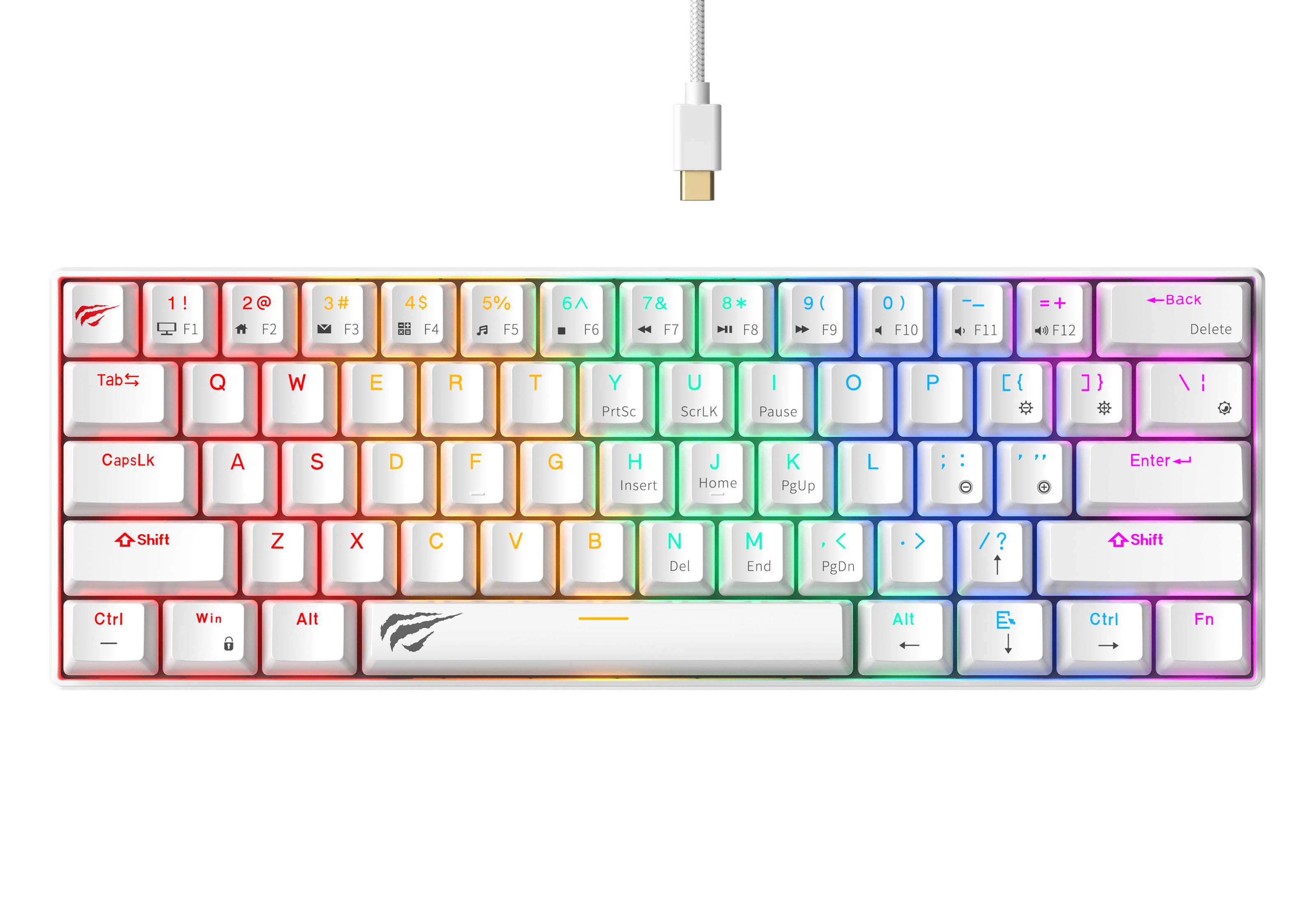 Teclado Mecánico Gamer Havit Kb903L 60 - Blanco