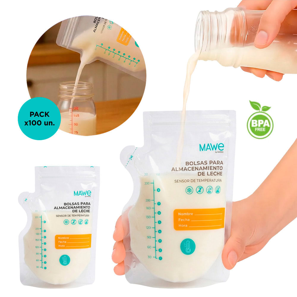 Bolsas De Almacenamiento Leche Materna Mawe By Gadnic 100 Unidades
