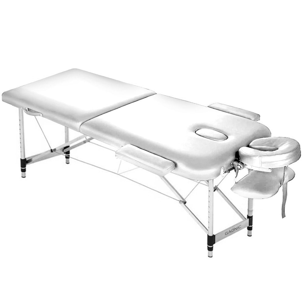 Camilla Para Masajes Gadnic Profesional Plegable 185x70 cm Hasta 240 kg Blanca