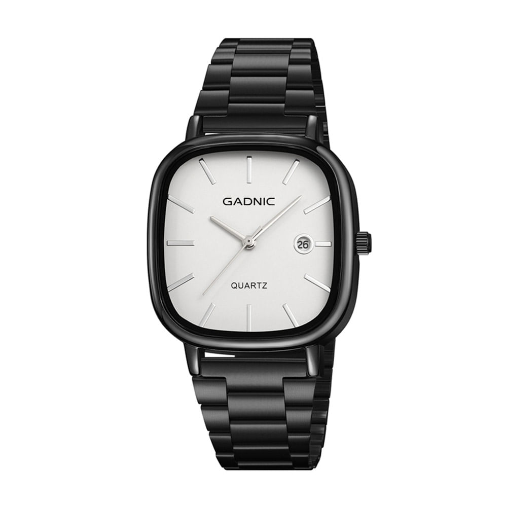 Reloj Analógico Gadnic RELF3RELF4 Pulsera Malla Correa Acero Inoxidable Calendario IntegradoBlanco