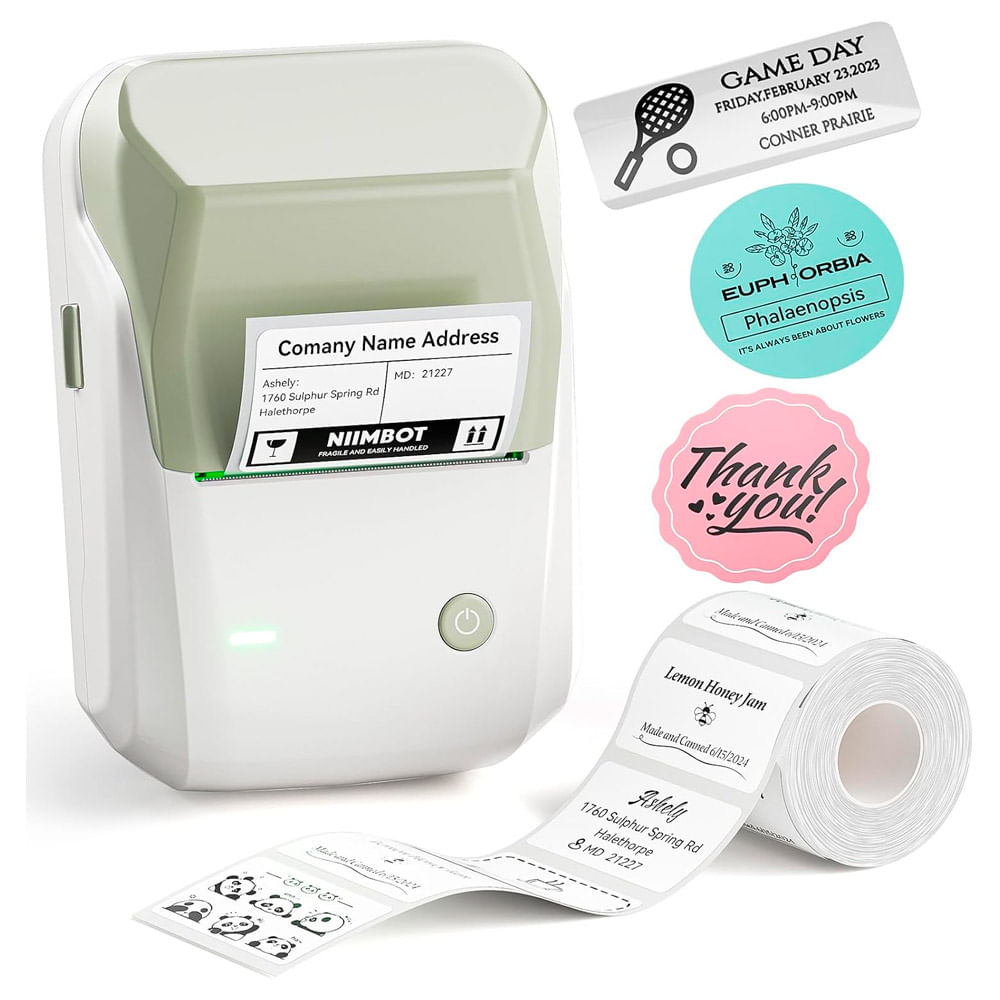 Impresora Térmica Portátil Niimbot B1 Etiquetadora Rollos 20-50mm (Verde)
