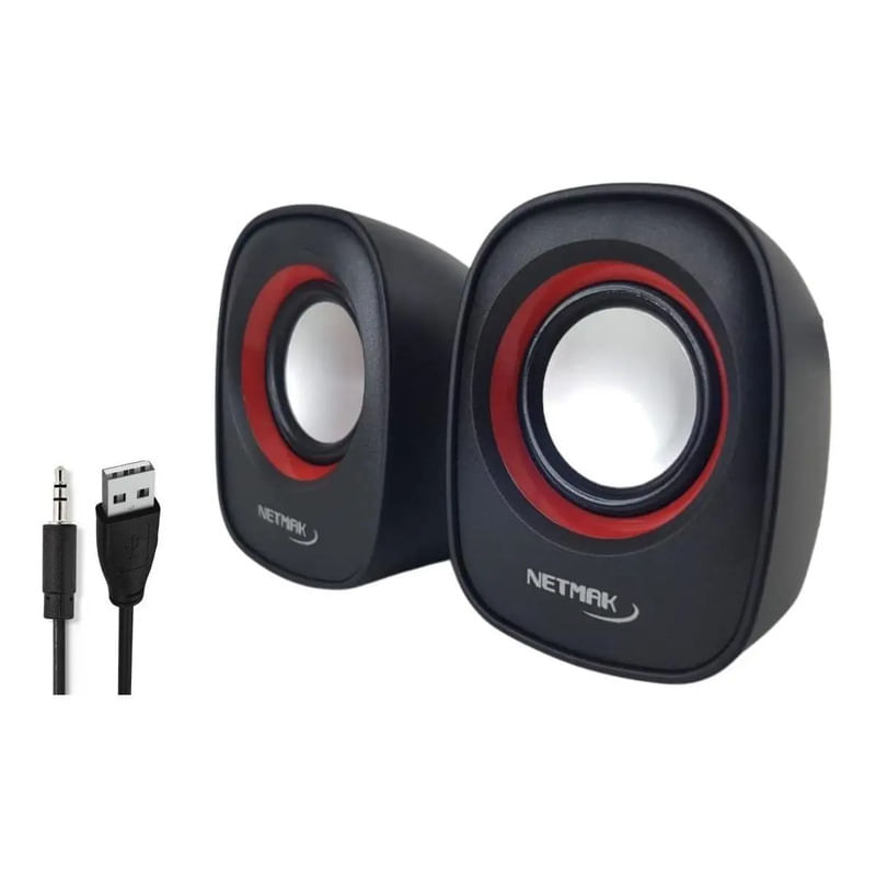 Mini Parlantes Usb Notebook Estereo Netmak Nm9025 6w Rms P Rojo