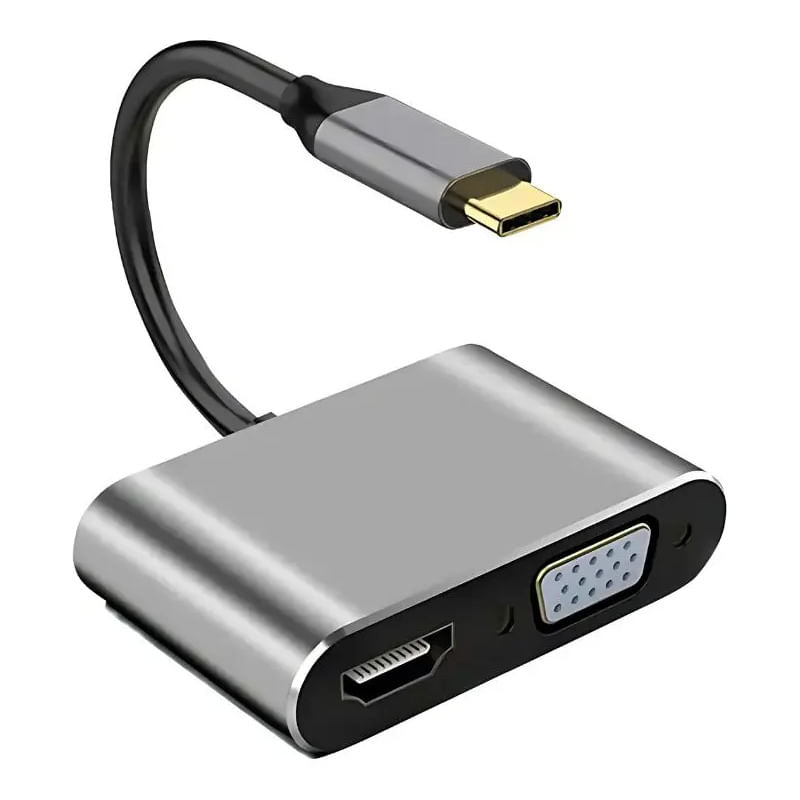 HUB ADAPTADOR TIPO C NETMAK NM-4EN1 TIPOC , HDMI , USB3.0 , VGA