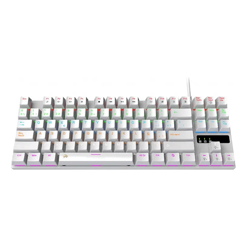 Teclado Mecanico Netmak Nm-Skill Blanco 80 N Usb Rgb Blanco Espanol Latinoamerica