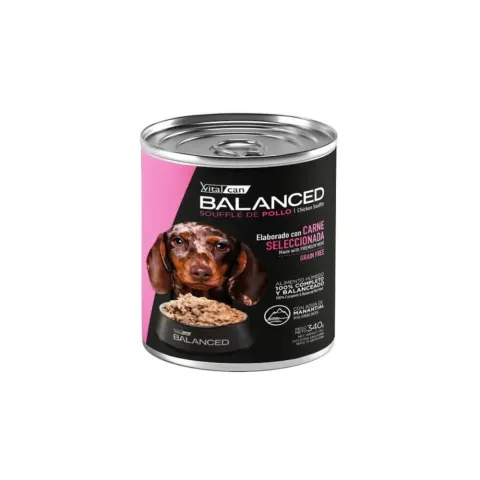 Vital Can Lata Perro Balanced Souffle Pollo Cachorro 340 Grs