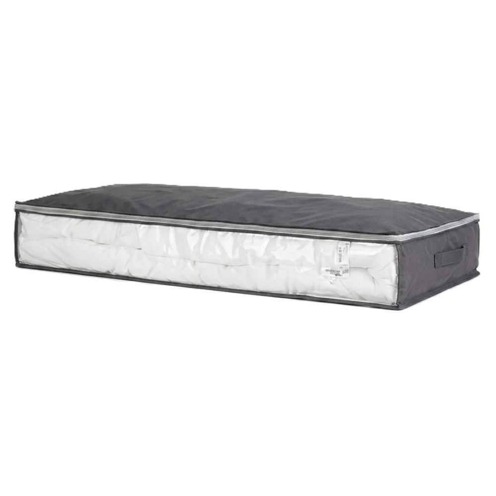 Organizador De Ropa Bajo Cama Mediano Tela PVC Doble Cierre Color Gris