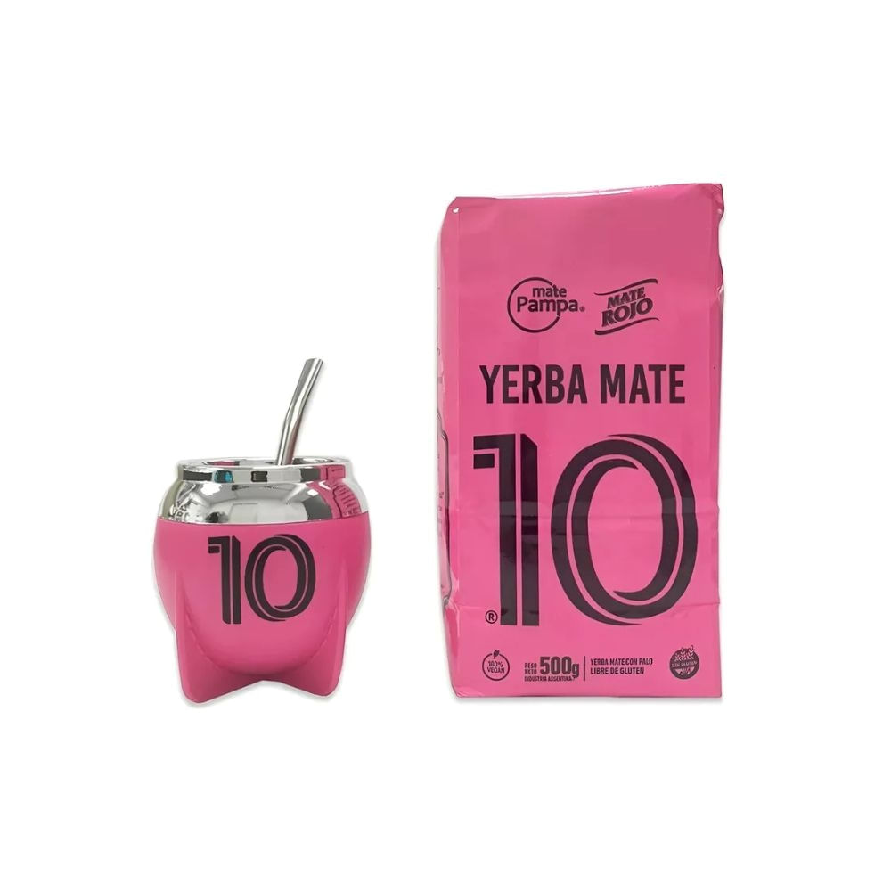 Kit Messi 10 Inter Miami Mate Pampa + Bombilla + Yerba