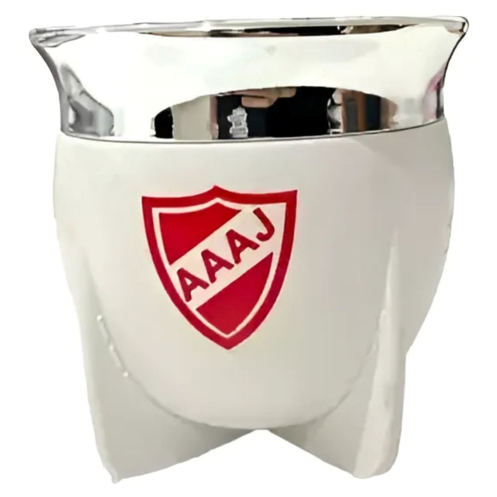 Mate Pampa Argentinos Jrs Termico Tipo Camionero + Bombilla Blanco Argentinos Juniors