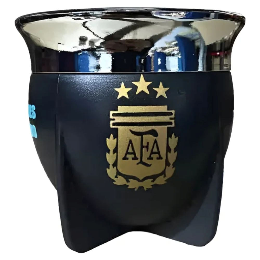 Mate Pampa Afa Camionero Térmico Pack C/ Bombilla Color Negro