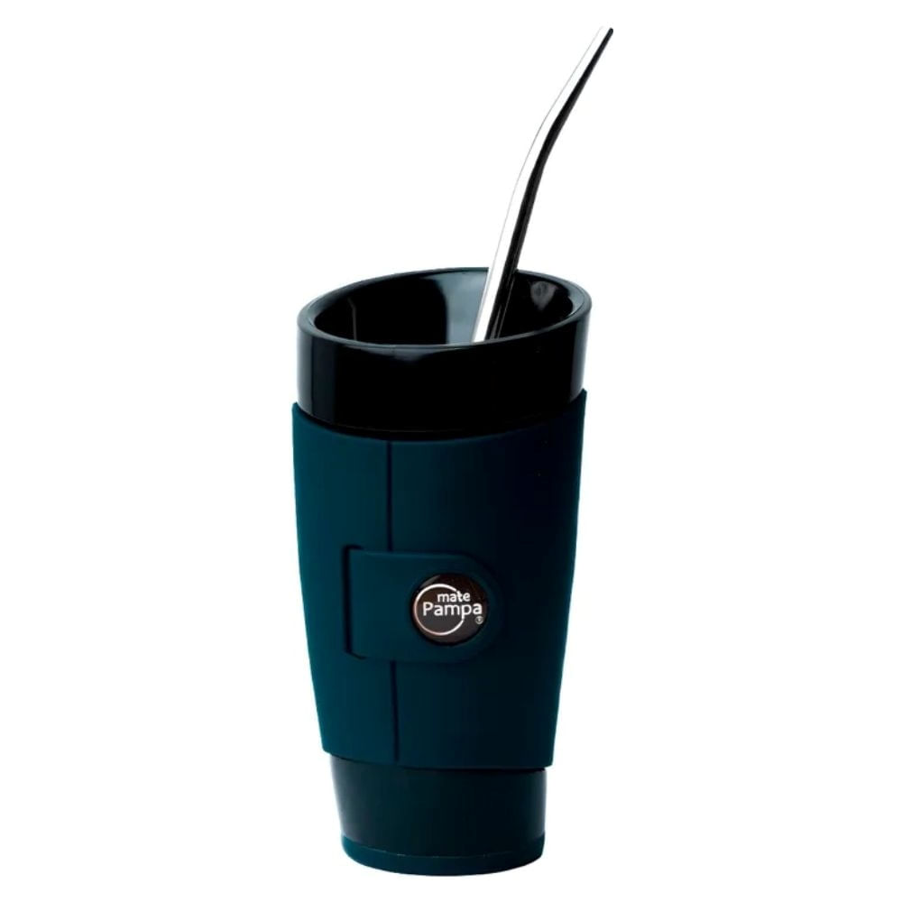 Mate Pampa Cool Térmico Ideal Tereré + Bombilla + Packaging Color Azul Petróleo