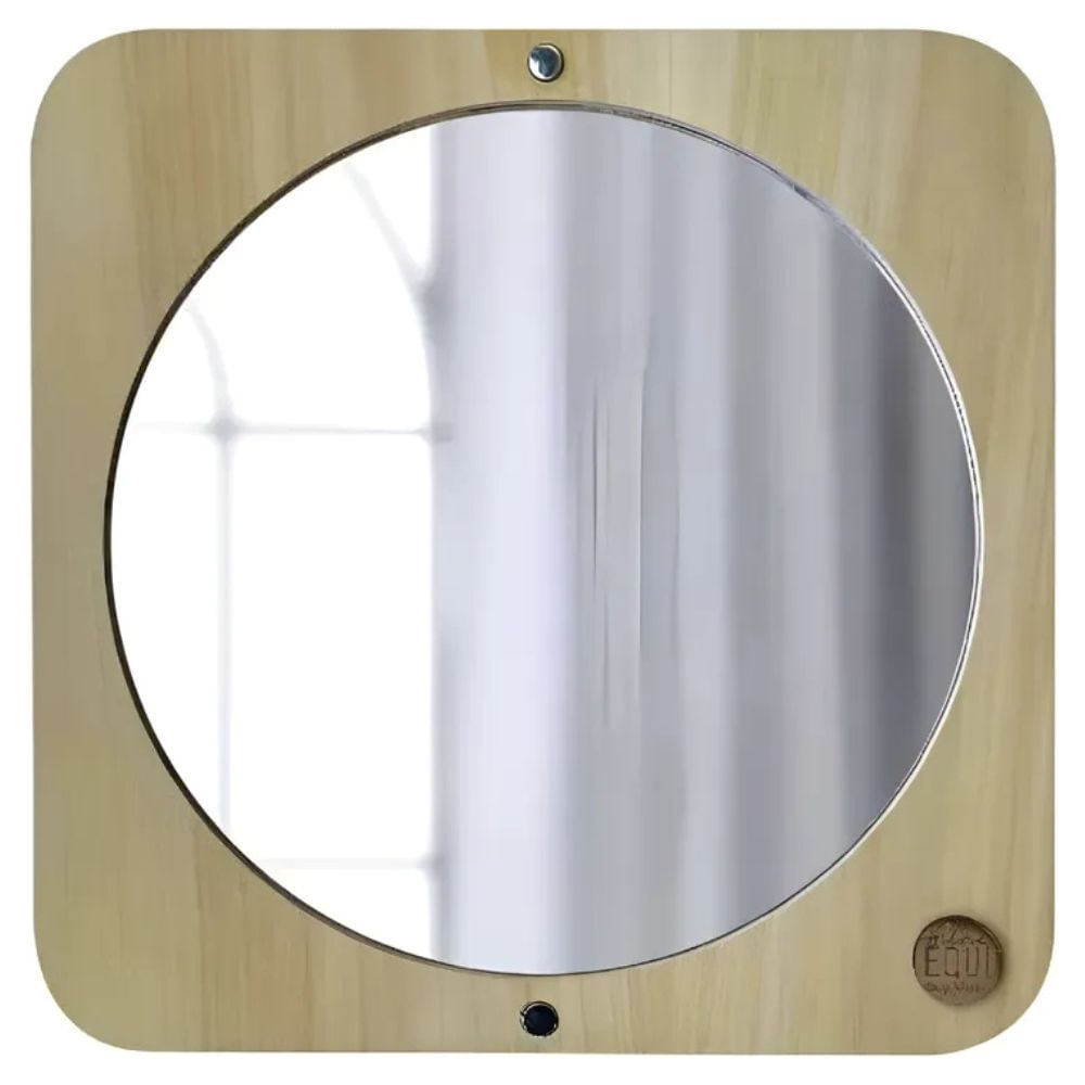 Espejo Mini Marco Madera De Guatambú 35 X 35 Deco