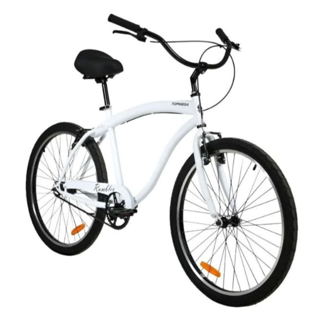 Bicicleta De Paseo Top Mega Rambler R26 Acero 1 Vel Playera Color Blanco