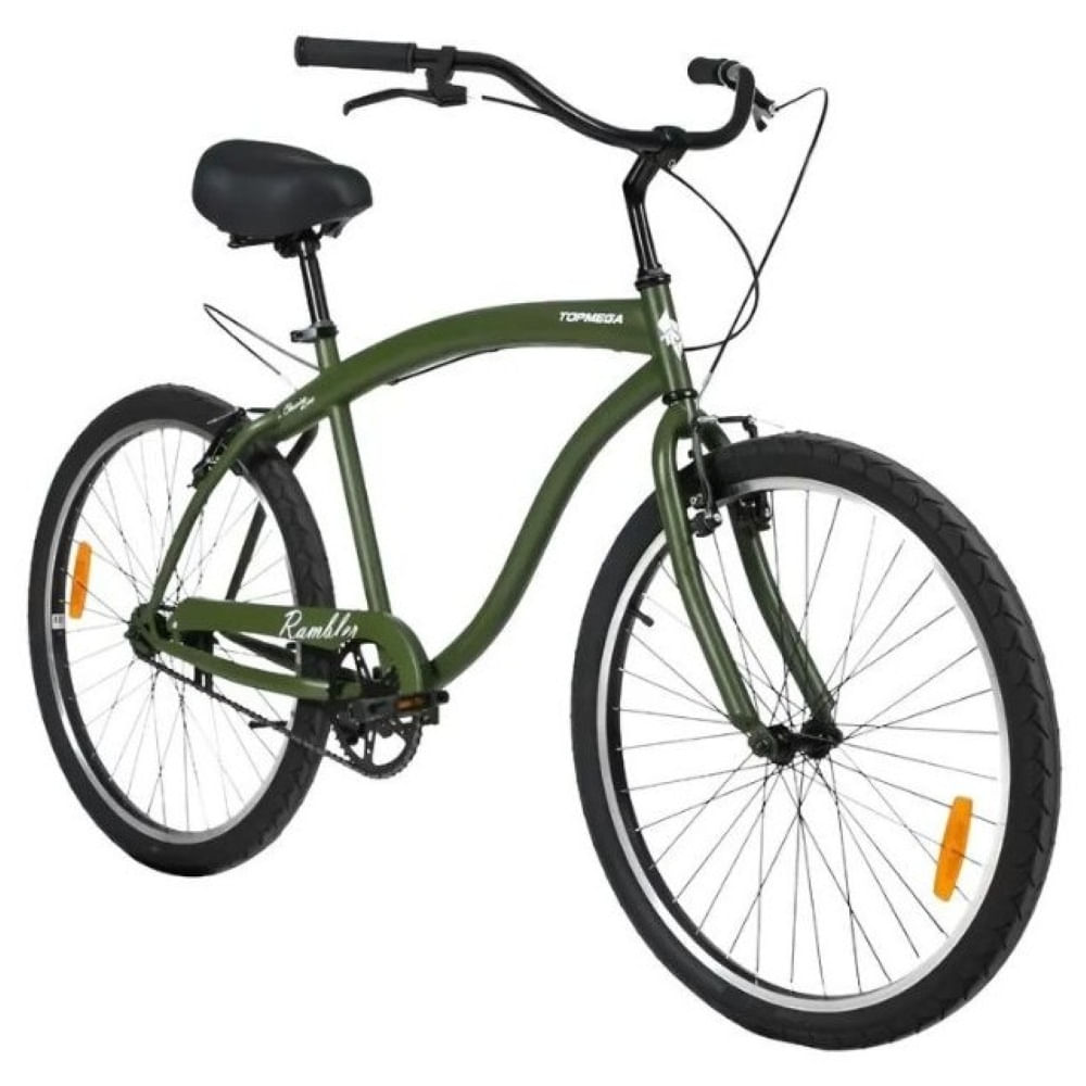 Bicicleta De Paseo Top Mega Rambler R26 Acero 1 Vel Playera Color Verde