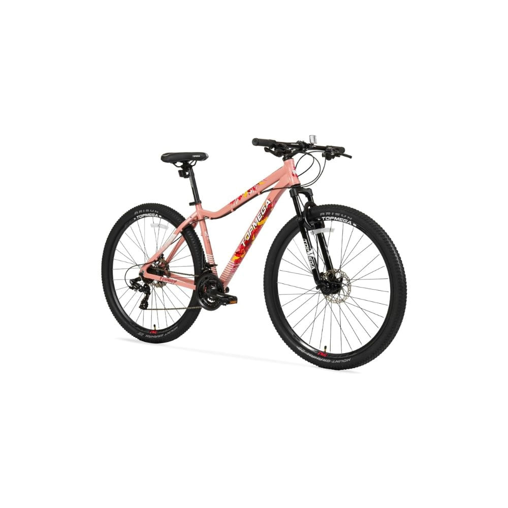 Bicicleta Mtb Top Mega R29 Flamingo Shimano 21 Vel Aluminio Color Rosa Arena/Fucsia Talle M