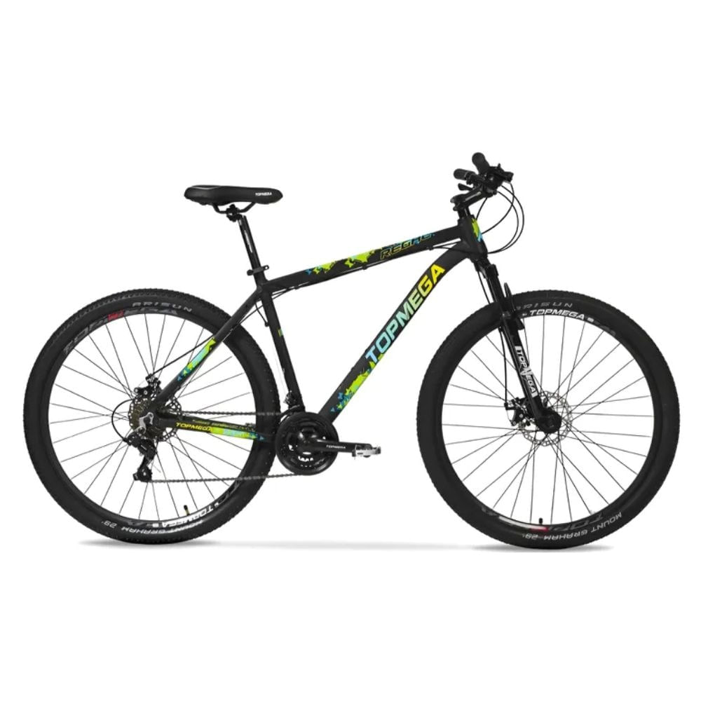 Bicicleta Mtb Topmega Regal R29 21v Cambios Shimano Talle M Color Negro/Amarillo