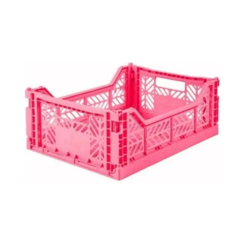 Canasto Midi Ay-kasa Aykasa Plegable Apilable Originales Hot Pink