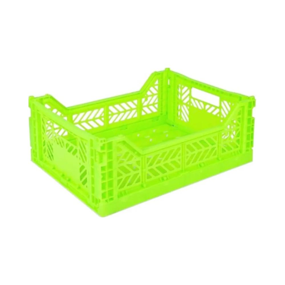 Canasto Midi Ay-kasa Aykasa Plegable Apilable Originales Neon Green