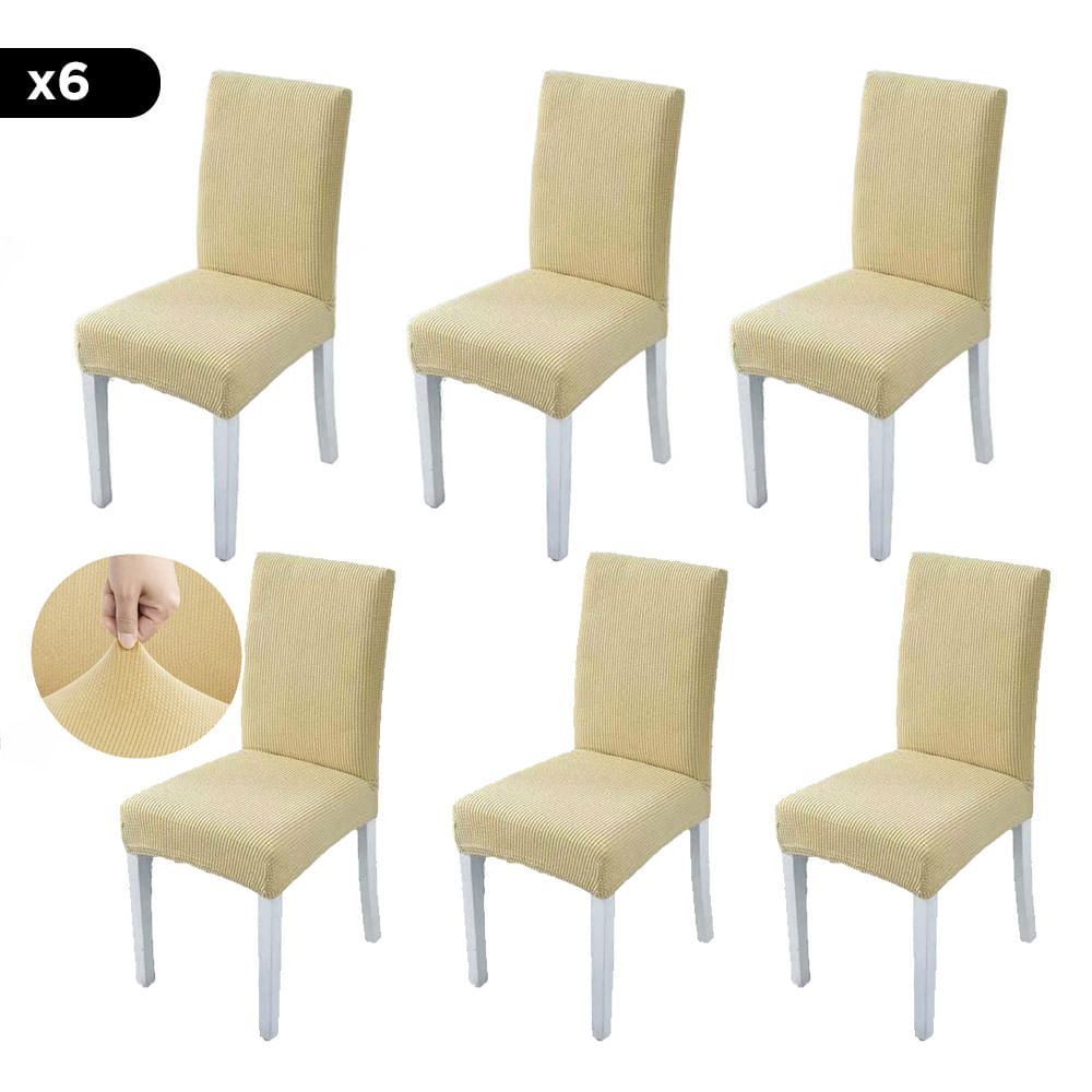 Funda Rieti Cubre Silla Calidad Premium Pack x6 Unidades Beige