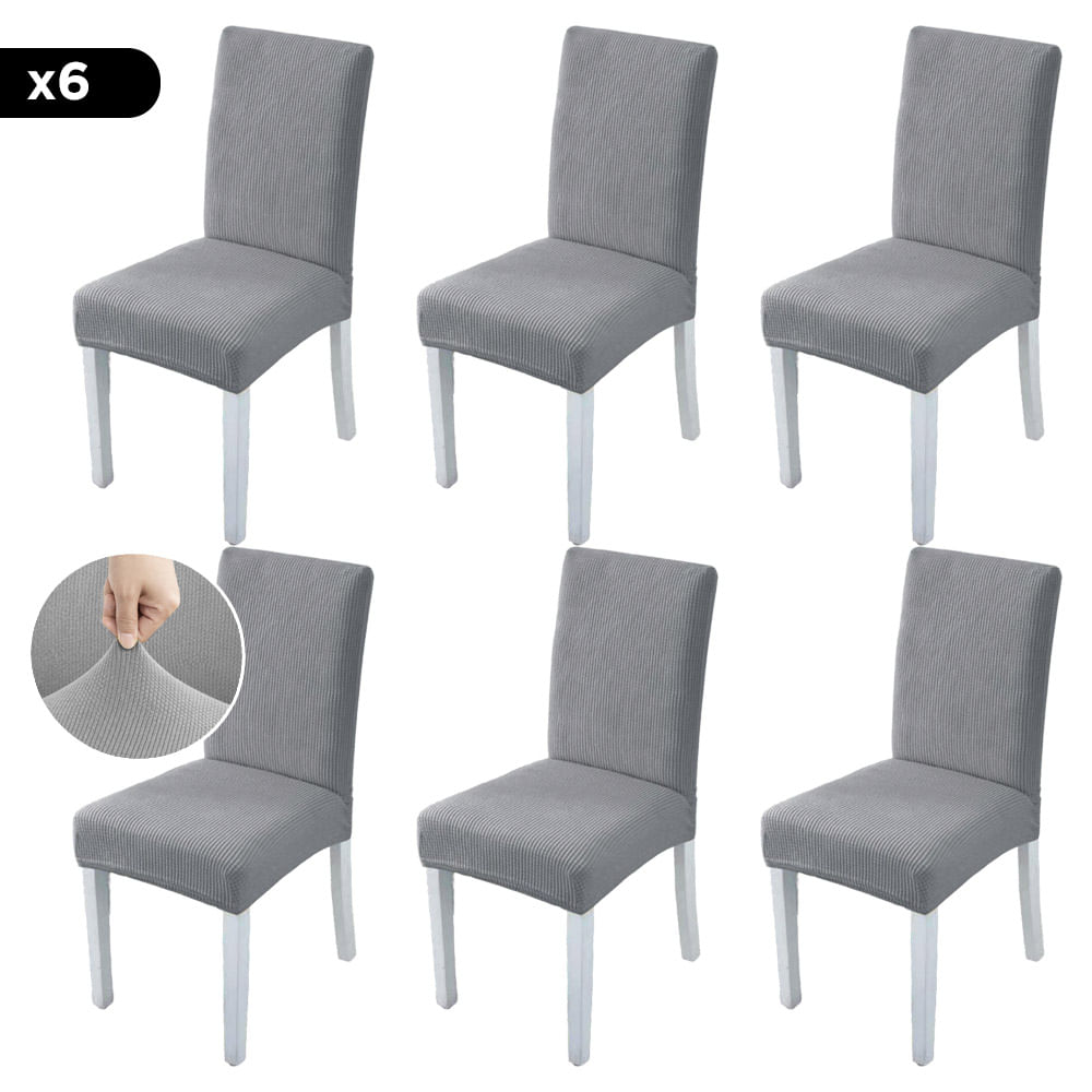 Funda Rieti Cubre Silla Calidad Premium Pack x6 Unidades Gris claro