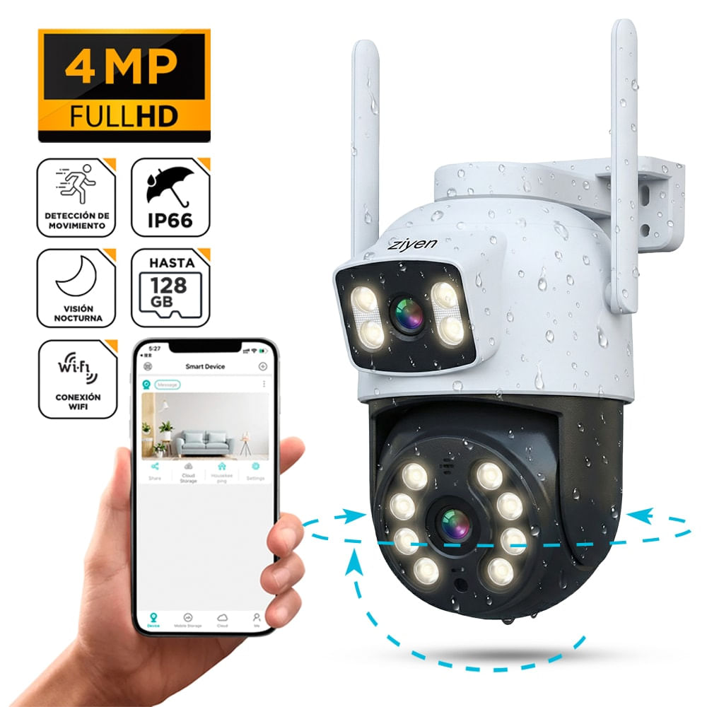 Timbre Inteligente Inalambrico Srihome DH002 4MP Wifi Con Camara HD Vision Nocturna Audio Bidireccional Sensor PIR Bateria 5200mAh Y DingDong Incluido
