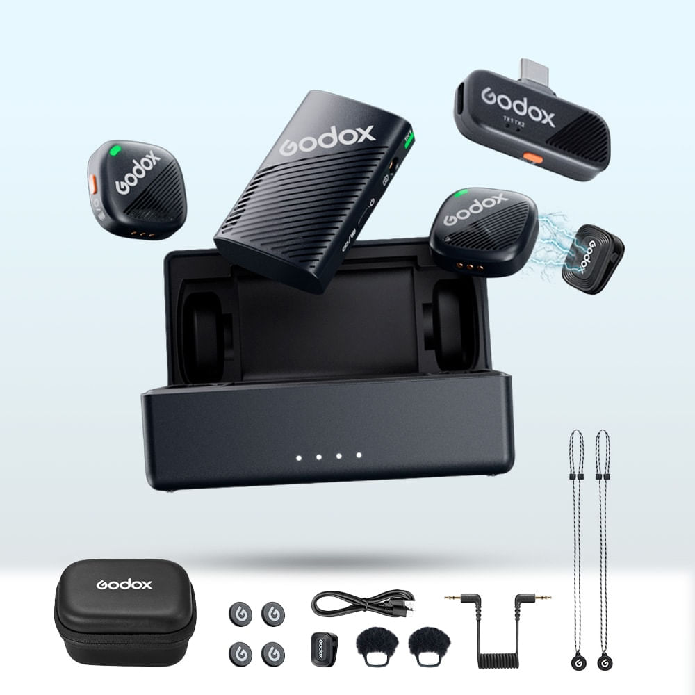 Micrófono Inalambrico Godox Cube C Combo Kit 1 24 bits 40 horas 115 dB 300 m