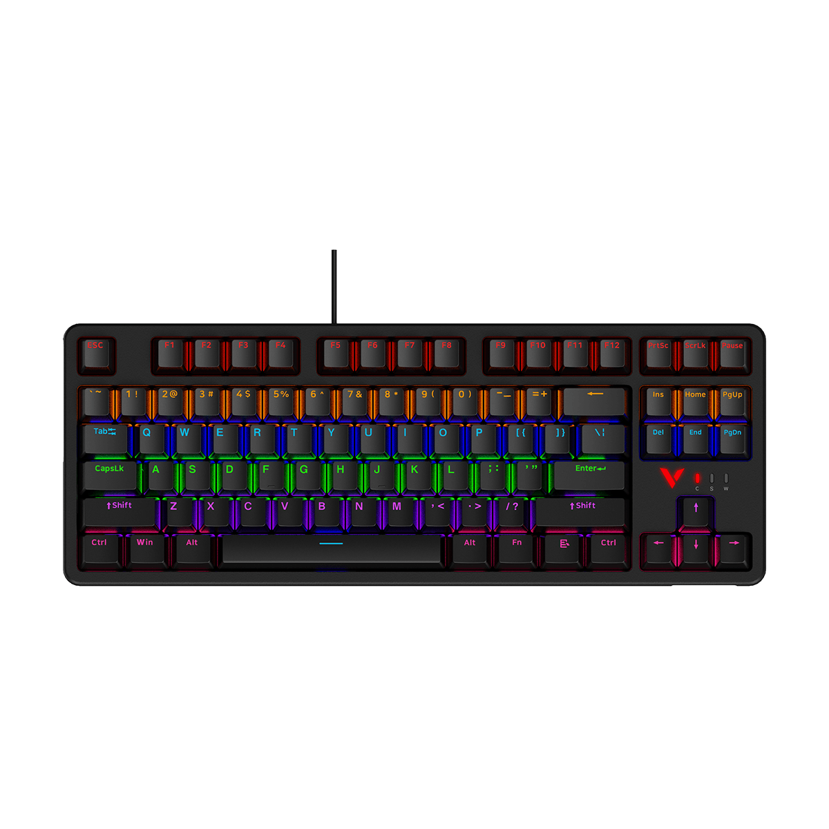 Teclado Gamer Mecanico Rapoo V500Pro-87 Tkl Retroiluminado