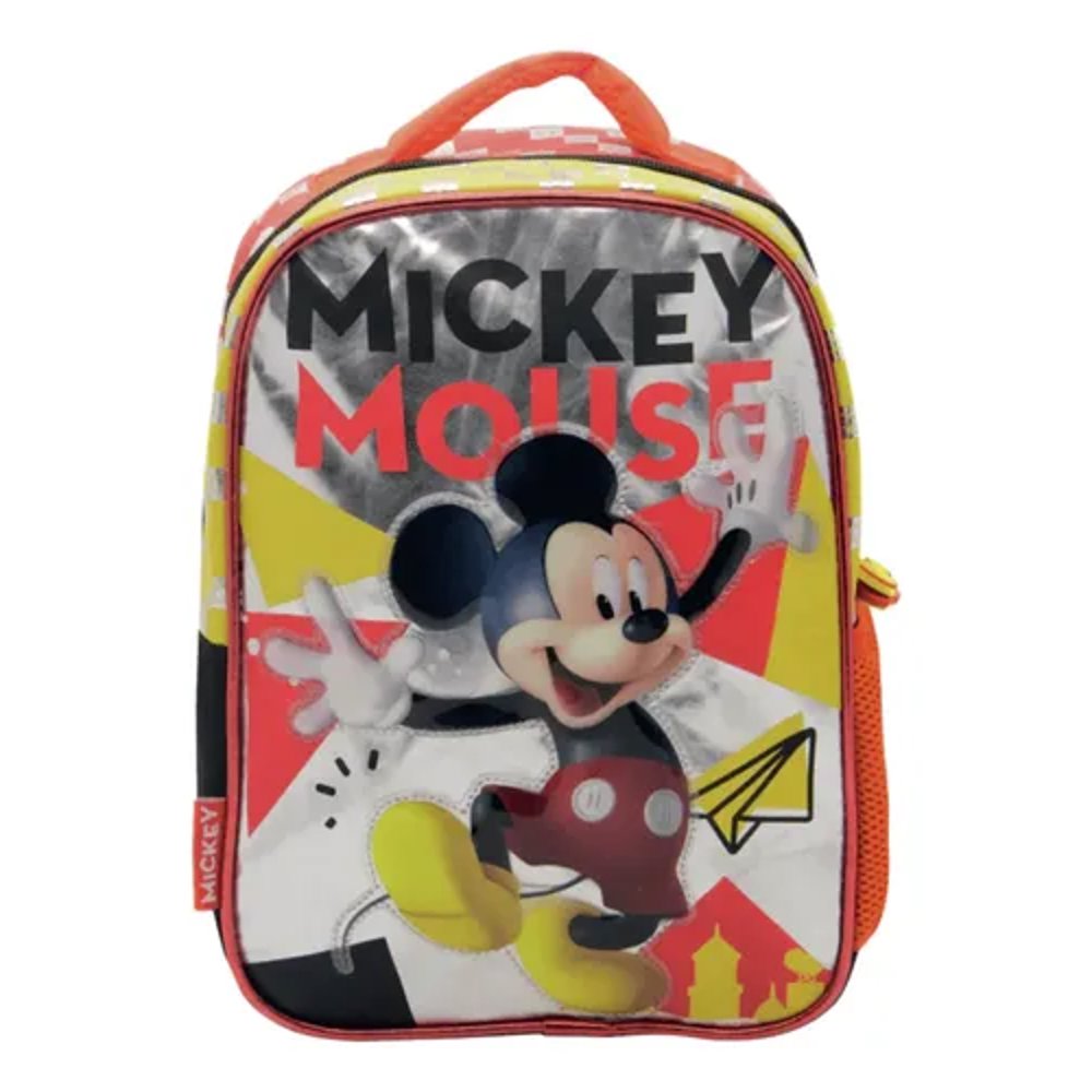 Mochila Jardin Espalda 12 Mickey Mouse Avioncito 2 Bolsillos Rojo