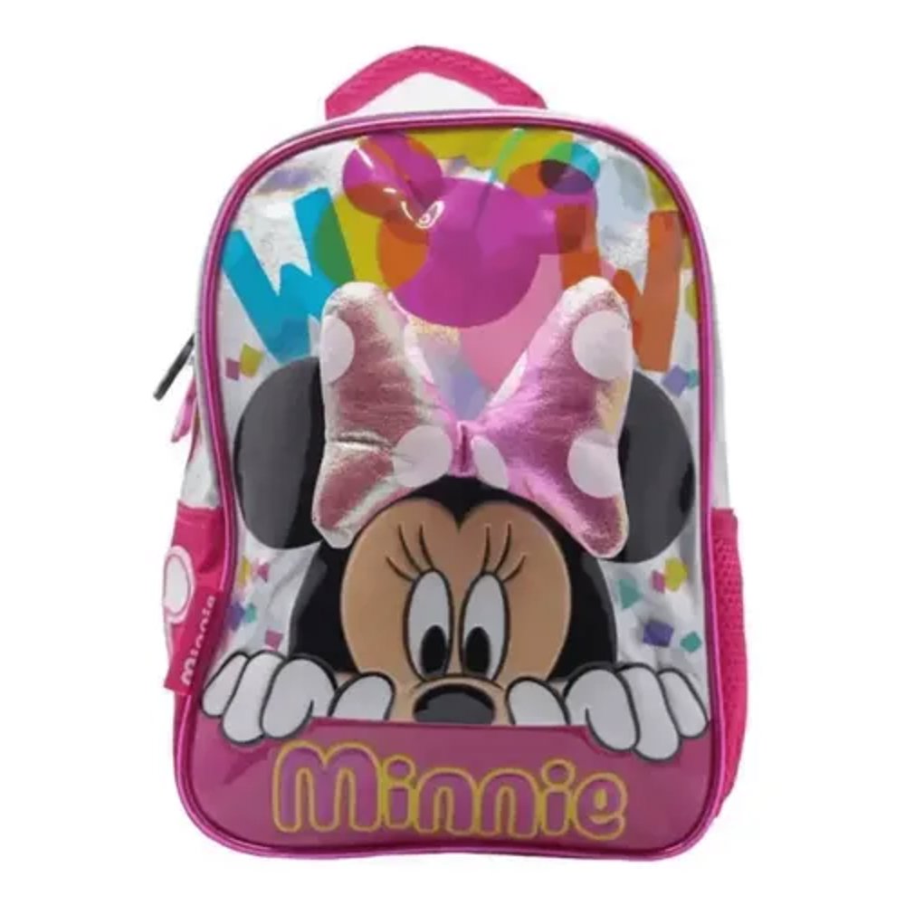 Mochila Jardin Espalda 12 Minnie Mouse Disney Moño Relieve Rosa Minnie Mouse