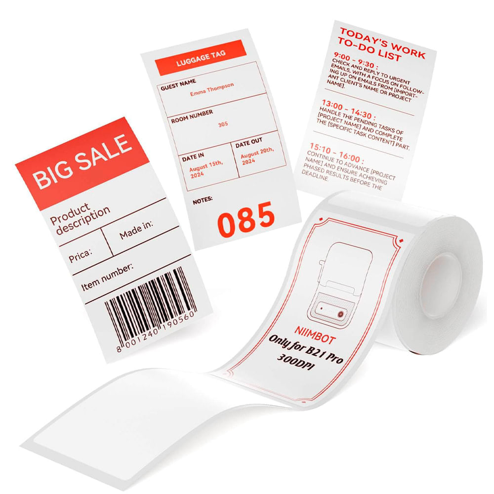 Rollo De Etiquetas Adhesivas Niimbot B21 Pro 50x90mm 90 Piezas Papel Fotográfico Térmico