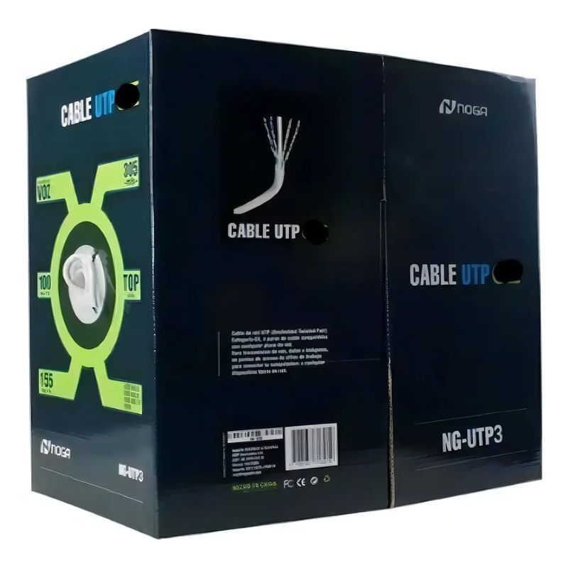 Cable Utp 3 Interior Cat 6 Ul 100Mts Bobina Noga Ng-Utp3