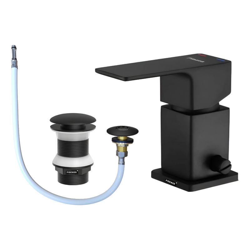 Griferia Bidet Monocom Bano Transfe Piazza Arq Negro Canilla