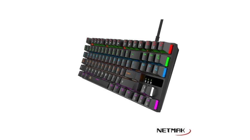 Teclado Netmak SKILL -cable 1.5mts -Negro -GAMER -mecánico -retroiluminacion led NM-SKILL