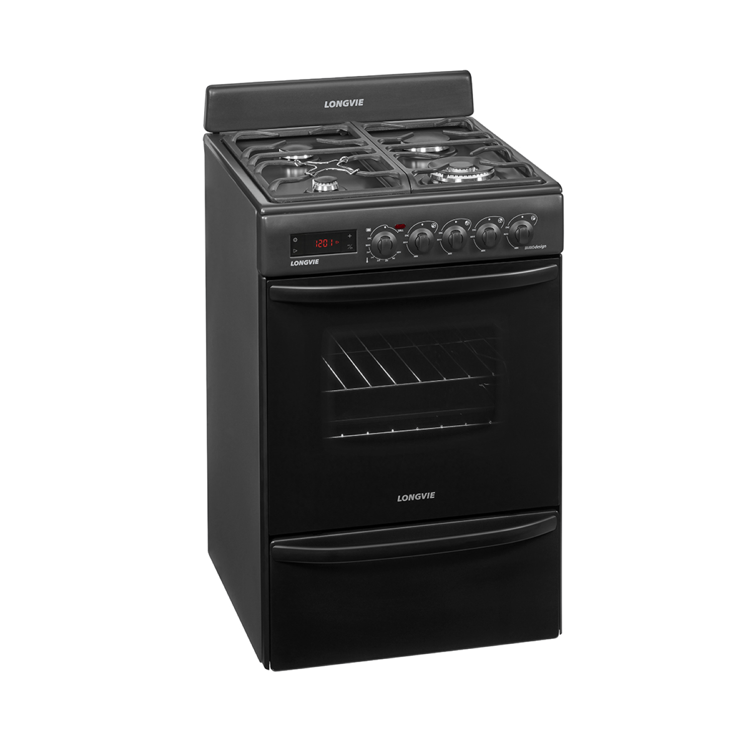 Cocina A Gas Longvie 21601gt 60cm Grafito Grill Eléctrico