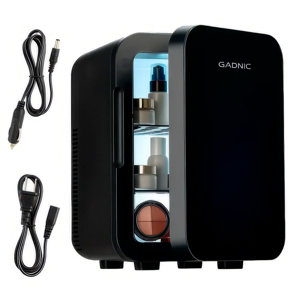 Mini Heladera Portátil Gadnic Cosmeticos 220V 12V 10Lts Frío-Calor Negro