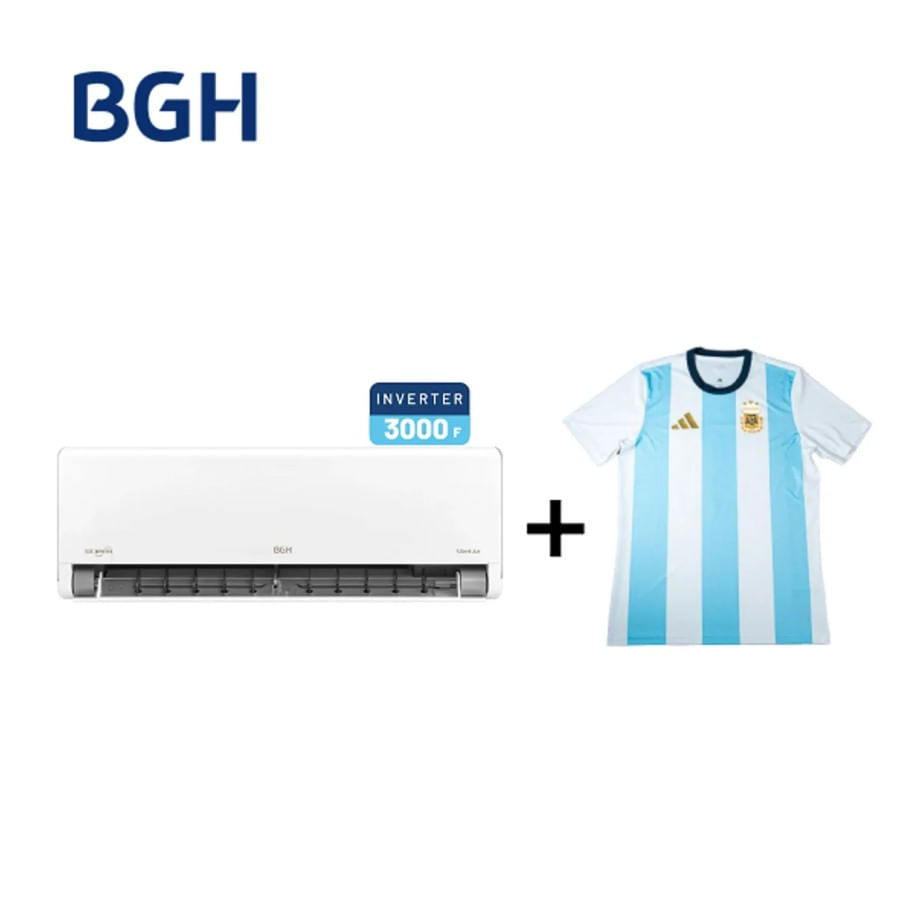 Combo Aire Acondicionado Split Frío/Calor BGH Inverter 3DC BSI36WCIV + Camiseta BGH adidas Talle L