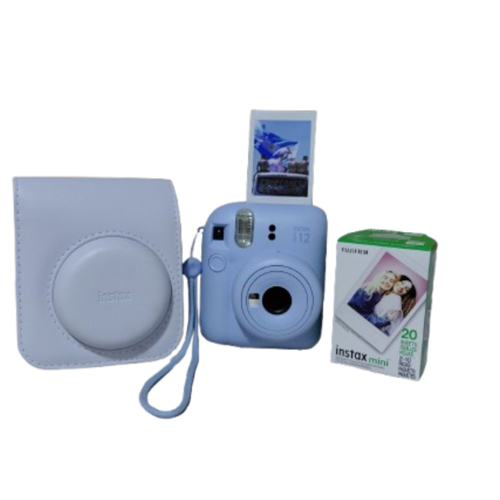 Combo Instax Mini 12 Azul Mundialista + 20 Fotos + Cartera Original