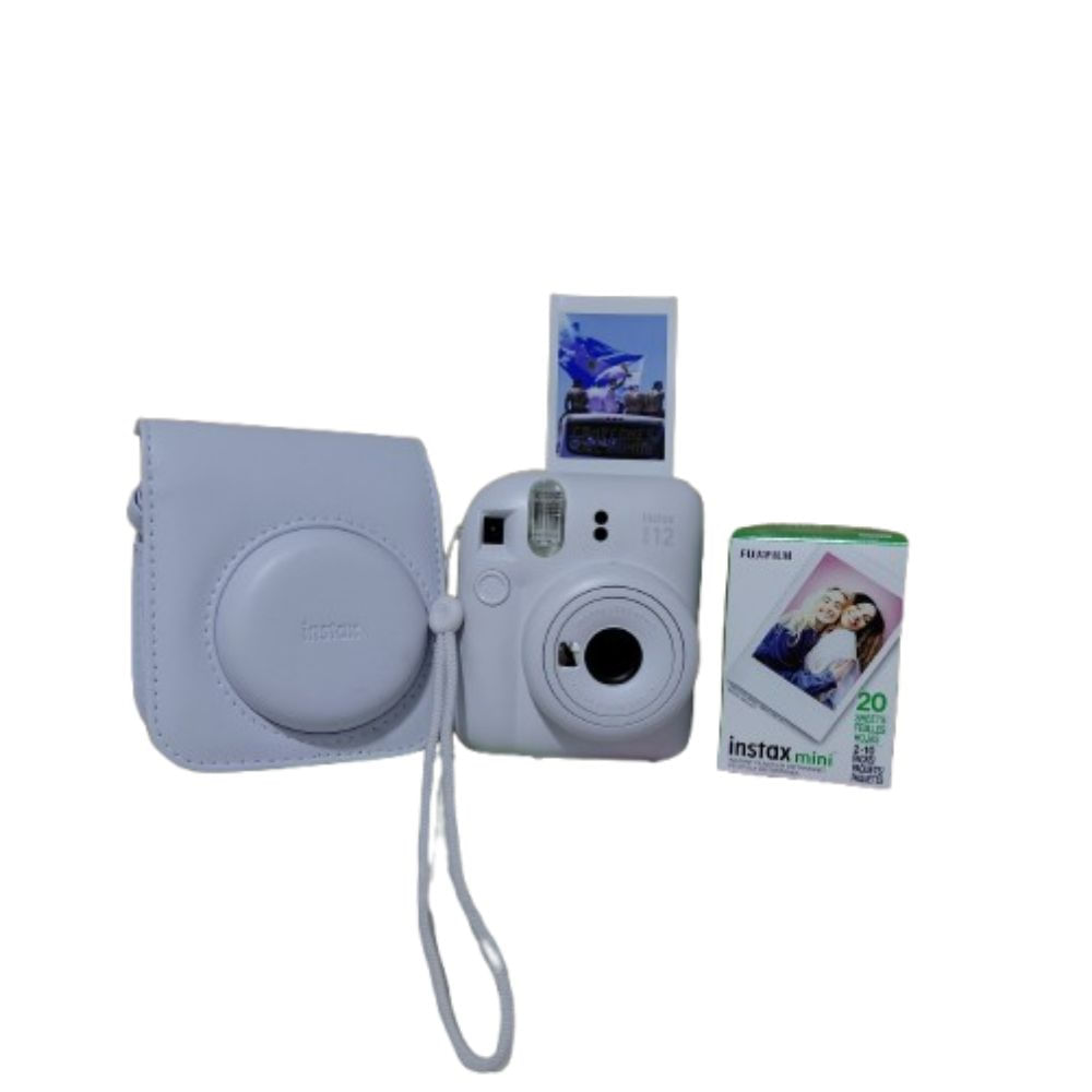 Combo Instax Mini 12 Blanca Mundialista + 20 Fotos + Cartera Original