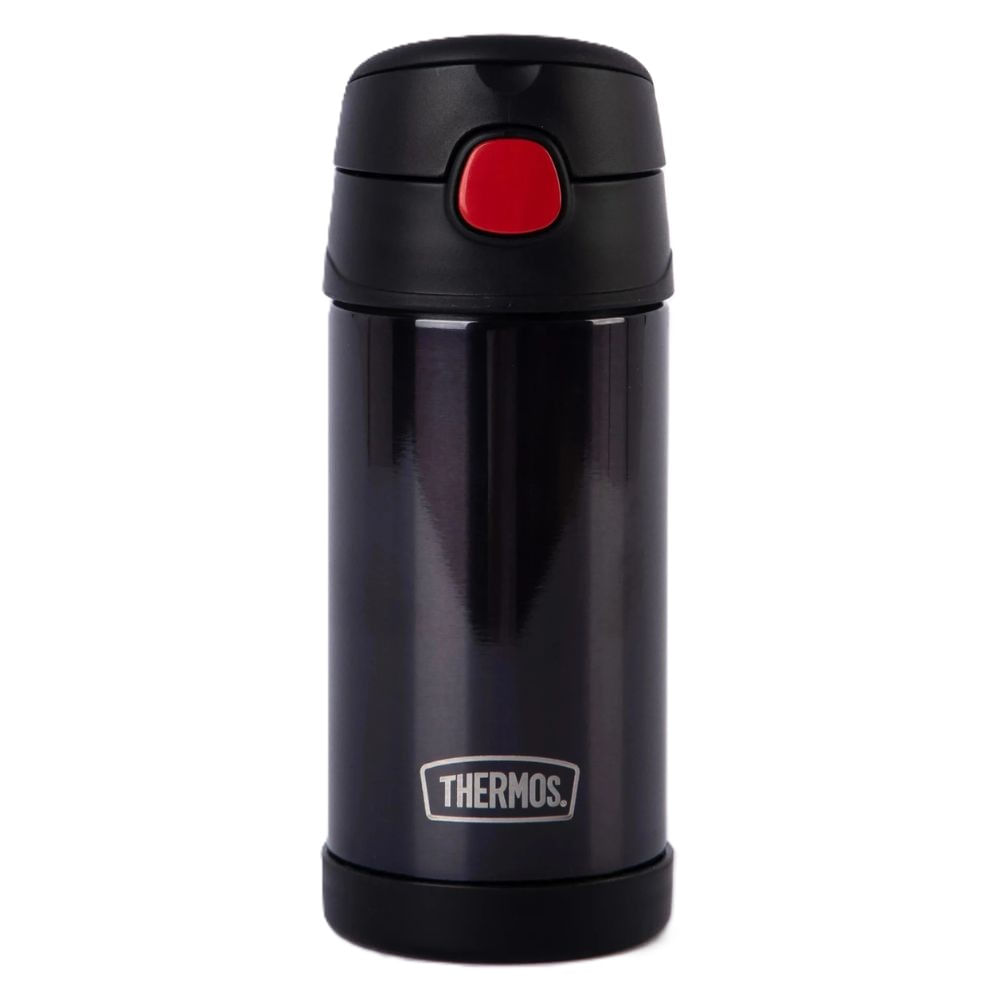 Botella Térmica Thermos Kids Con Bombilla 355ml Acero Inoxidable Color Negro