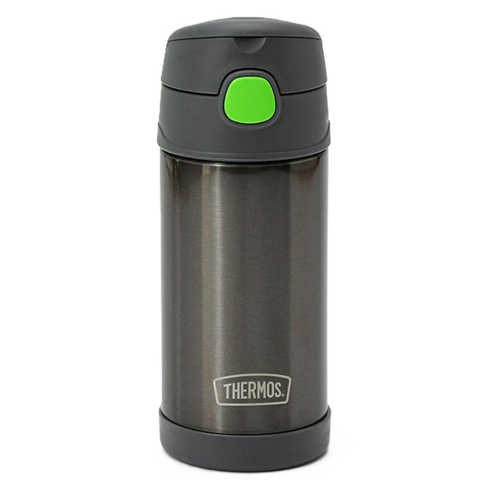 Botella Térmica Thermos Kids Con Bombilla 355ml Acero Inoxidable Diseño Charcoal