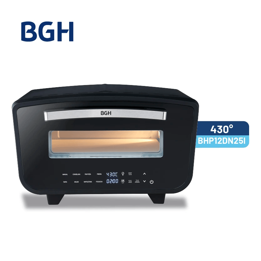 Horno Electrico Pizzero BGH Digital Conveccion Grill Negro