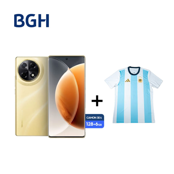 Combo Tecno Camon 30S 128 + 6gb Gold + Camiseta BGH adidas Talle M