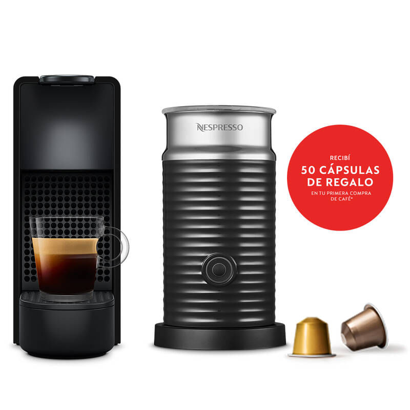 Cafetera de Capsulas Nespresso Essensa Mini C30 Black 2 + Aeroccino 3