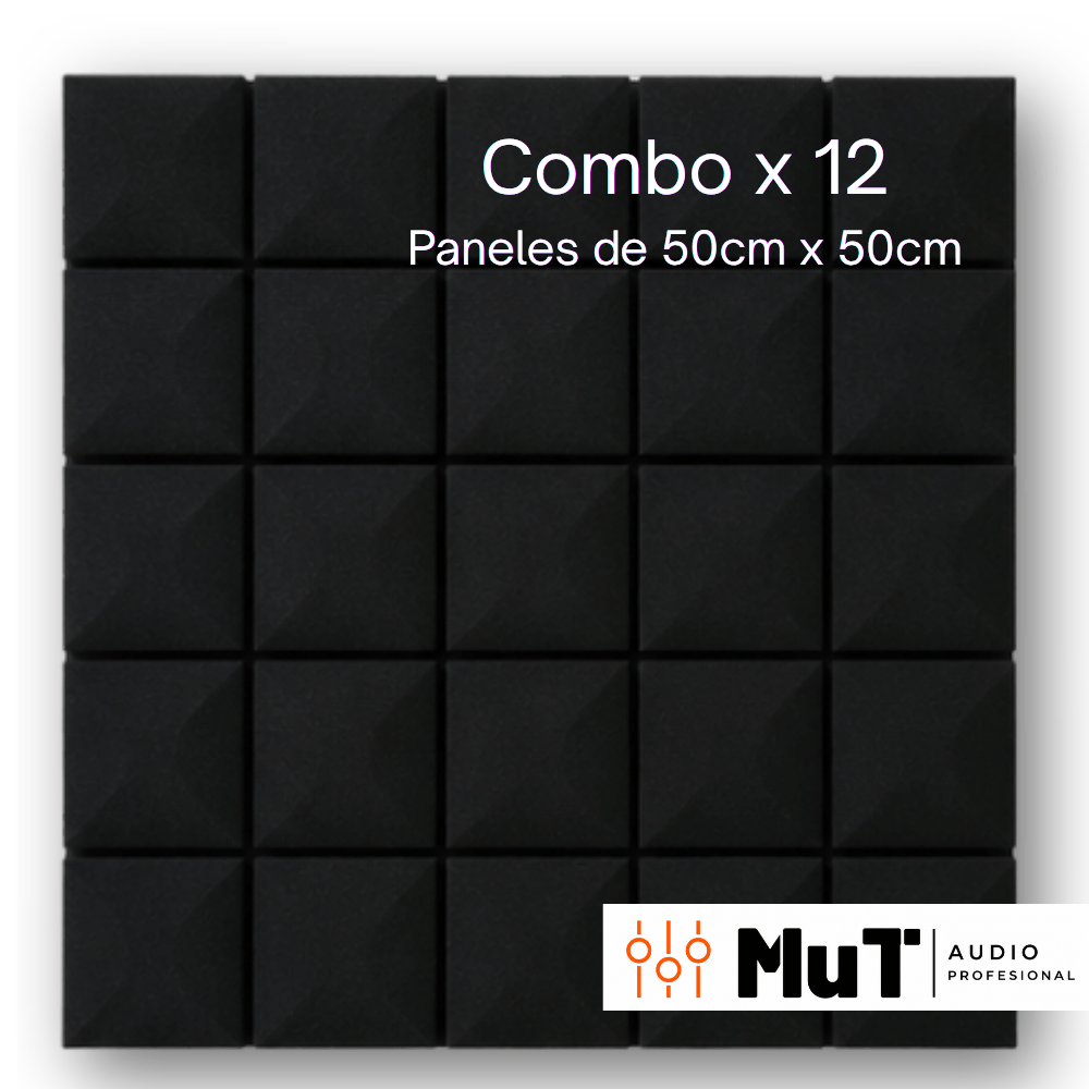 Kit Por 12 Paneles Acusticos Negros